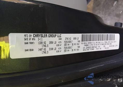 2011 Dodge Grand Caravan Crew из США, поврежденный, VIN 2D4RN5DG1BR673422